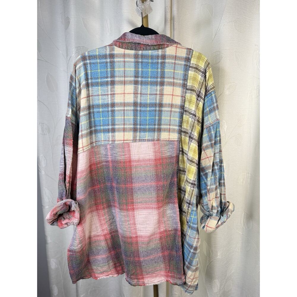 NWT Urban Outfitters BDG Robbie Spliced Flannel Button-Down Trendy Shirt XL - Picture 14 of 14